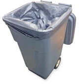 Trash Can with 60 Gallon Gray Heavy Duty Garbage Bags 38 x 58