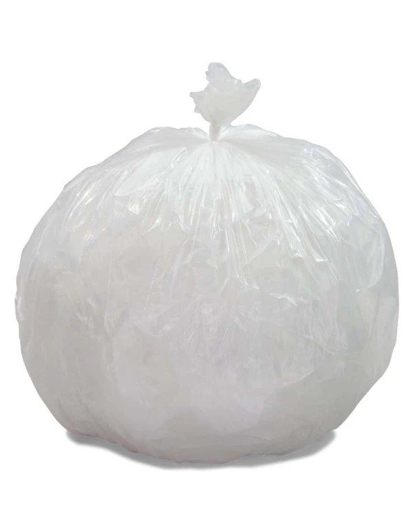 Clear Plastic 10 Gallon Garbage Bin Liners Bulk Pack -Medium Size