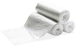12-16 Gallon White High Density Trash Bags - 8 Micron