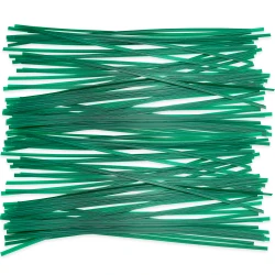 10" Green Plastic Twist Ties