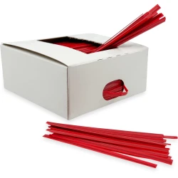 4" Red Plastic Twist Ties