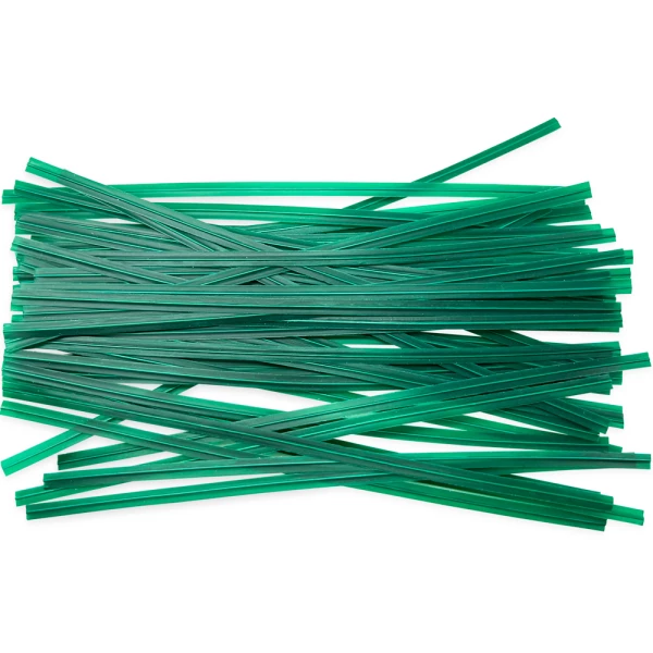 Plastic Pre-Cut Twist Ties - 5, Green S-3810G - Uline
