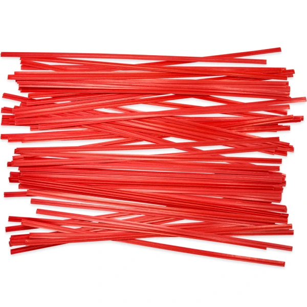 Group of 8 Inch Red Paper Twist Ties - 1000 per Pack Scattered Out