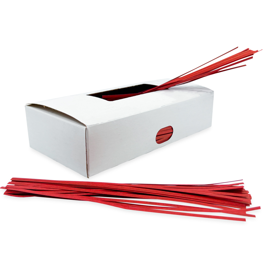 8 Red Paper Twist Ties