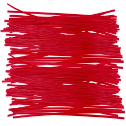 8" Red Plastic Twist Ties - 1000/Pack