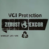 Zerust 24 x 36 4 mil Flat VCI Bags Black Ink Print of VCI Protection Zerust Excor