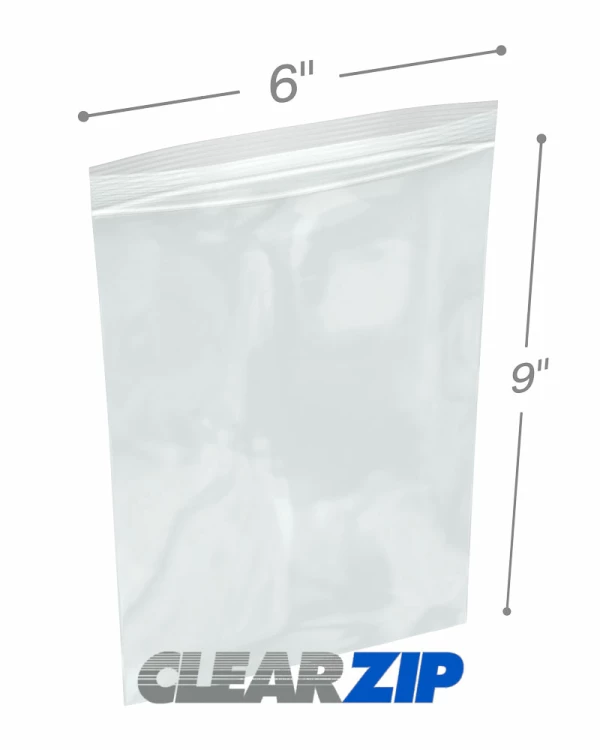M02909 MOREZMORE 100 Ziplock Bags 6x9 Clear Plastic Zip Lock Bag 6