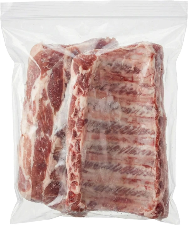 Heavy Duty 10x12 6Mil Zipper Locking Bags with Bone In Ribs