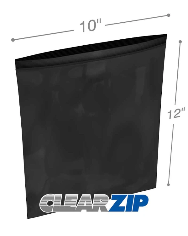 10x12 black zipper bags