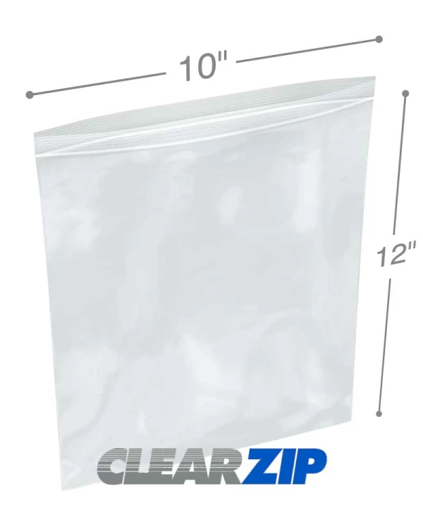 10 x 12 2 Mil Clearzip Lock Top Bags