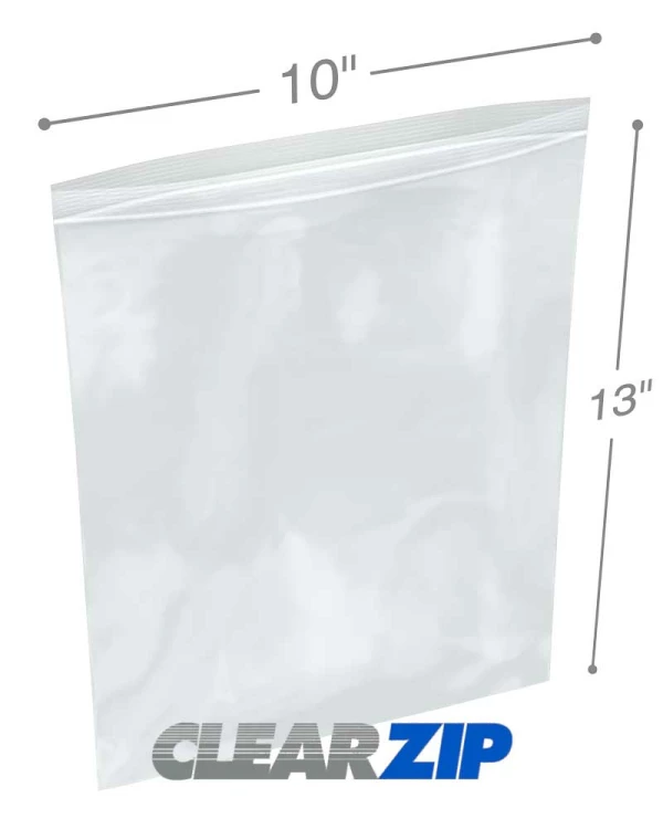 Jumbo Ziplock Bags 10 x 13 Clear 2Mil 100 Reclosable Zip Lock