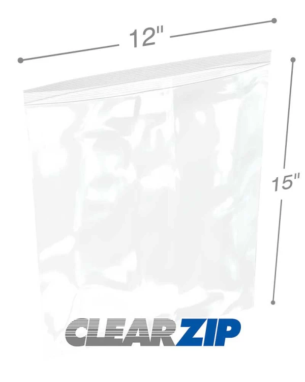 12x15 white zipper bags