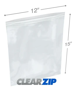 12" x 15" 4 Mil Clearzip Lock Top Bags