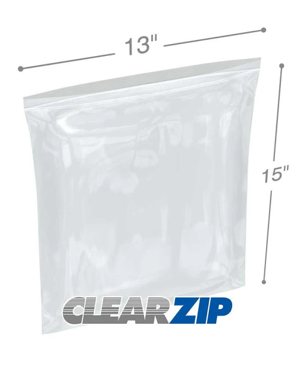 13 x 15 Clearzip Locking Top Bags 4 Mil