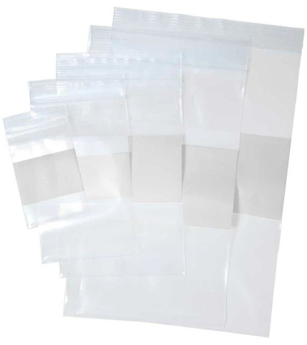 2-Mil White Block Zip Bags