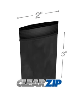 2" x 3" 2 Mil Black Zip Bags