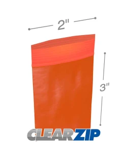 2" x 3" 2 Mil Red Zip Bags
