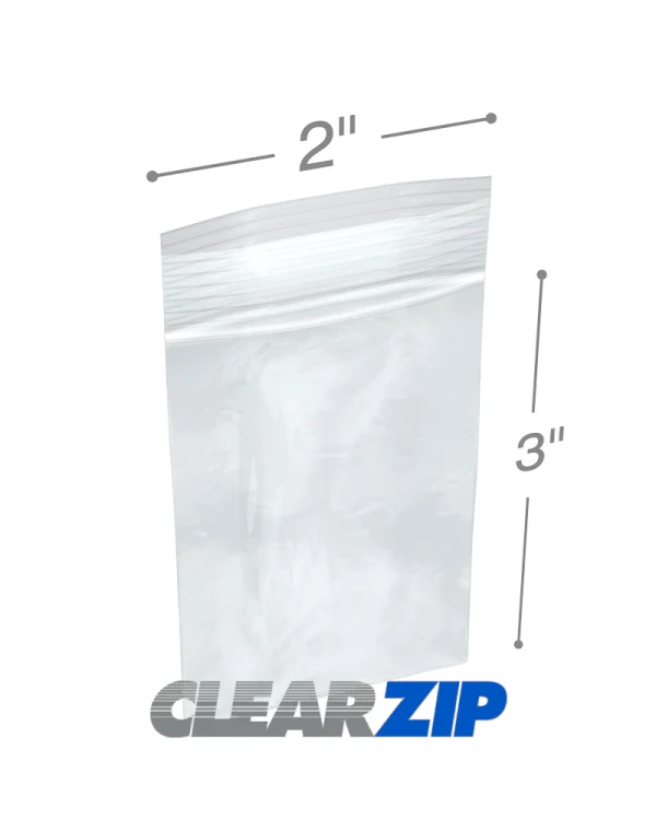 2 x 3 Clearzip Locking Top Bags 4 Mil