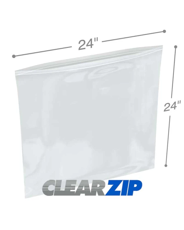 24 x 24 Clearzip Locking Top Bags 6 Mil