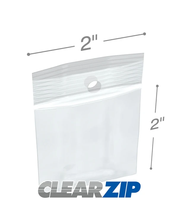 2x2 2mil Zipper Locking with Hang Hole