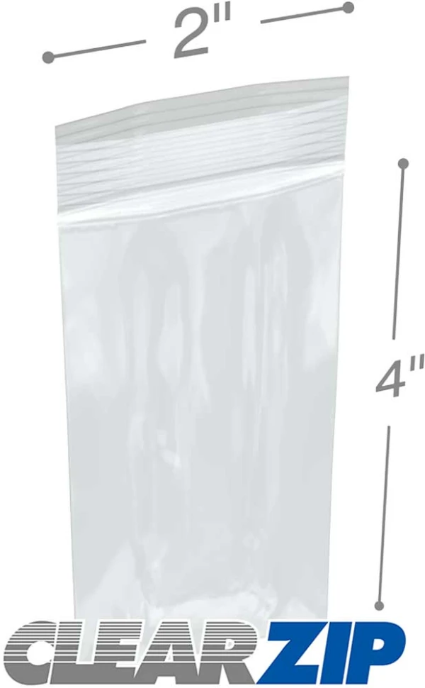 2 x 4 Clearzip® Lock Top 2 Mil Bags