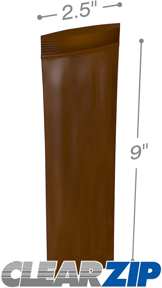 2.5 x 9 Clearzip UV Protection Amber Bags 3 Mil