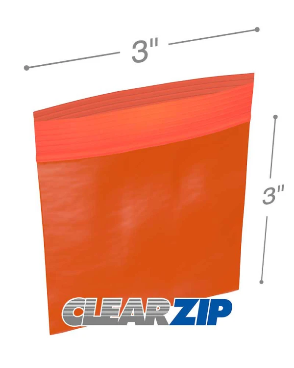 3x3 red zipper bags