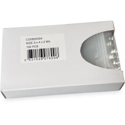 3" x 4" 2 Mil Clearzip Zip Locking Bags w/Dispenser Box