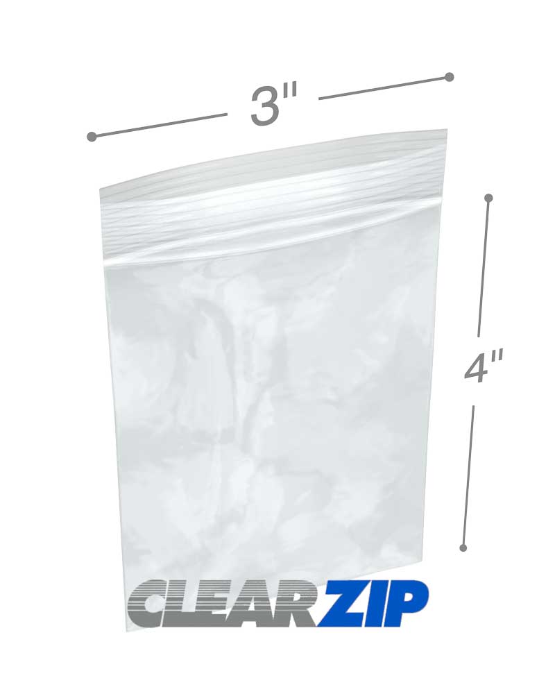 200 Pack 2 Mil Thick PP Bags for Jewelry, 4 Assorted Sizes, 2x3