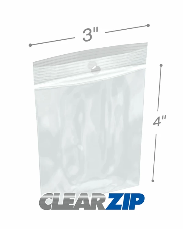 Zip Reclosable Poly Bags, 7 x 8, 2 mil, Clear, 1000/Carton