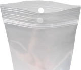 Open Top of 3 x 5 Clearzip Locking Top Bags with Hang Hole 4 Mil