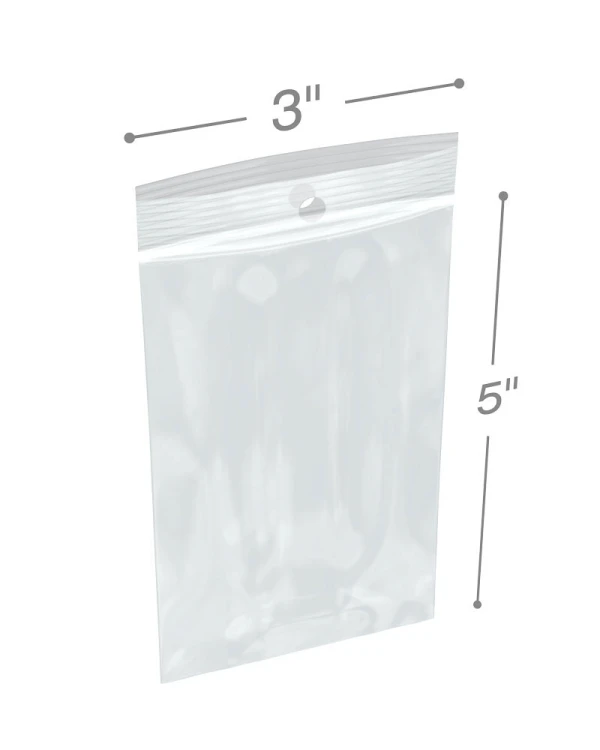 3x5 4mil Zipper Locking with Hang Hole