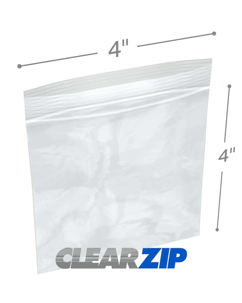 International Plastics Cz20404 4 x 4 in. ClearZip Lock Bags, 0.002 Gauge - Case of 1000, Men's