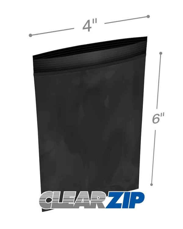 4x6 black zipper bags