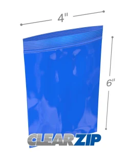 4" x 6" 2 Mil Blue Zip Bags