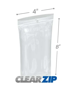 4 x 8 .002 ClearZip w/Hanghole