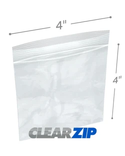4" x 4" 4 Mil Clearzip Lock Top Bags