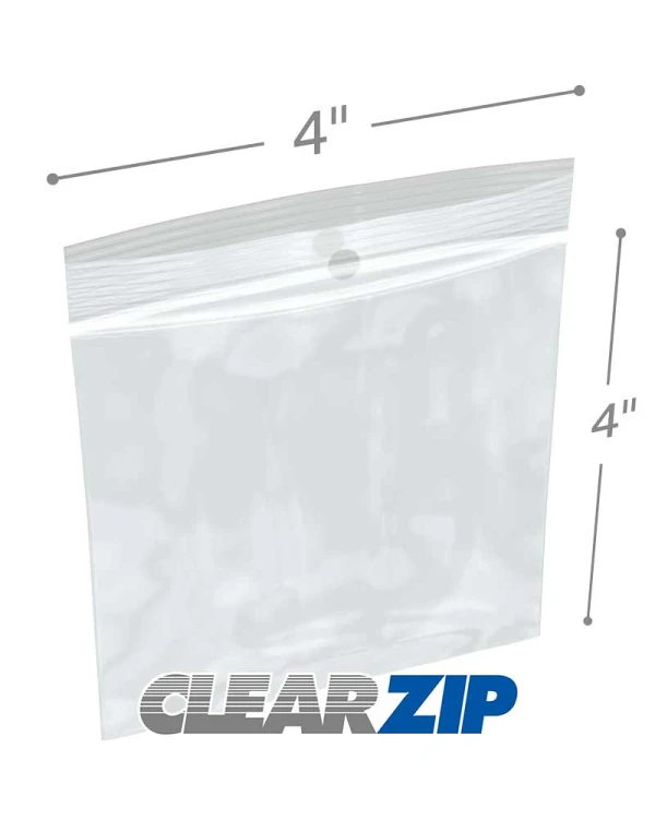 4x4 2mil Zipper Locking with Hang Hole