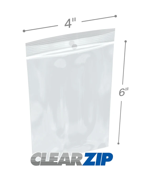 4x6 2mil Zipper Locking with Hang Hole