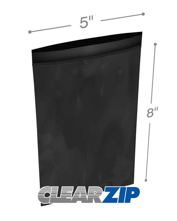 5x8 black zipper bags