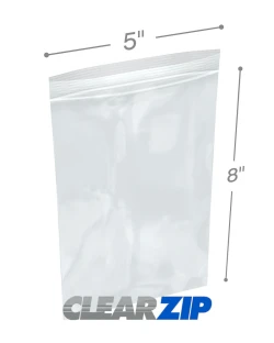 5" x 8" 4 Mil Clearzip Lock Top Bags