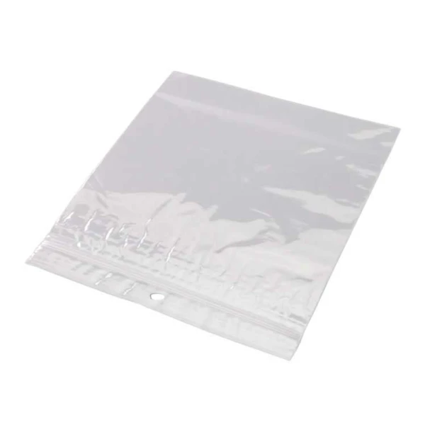 6 x 6 Hang Hole Zipper Locking 2 Mil  Polypropylene Bags