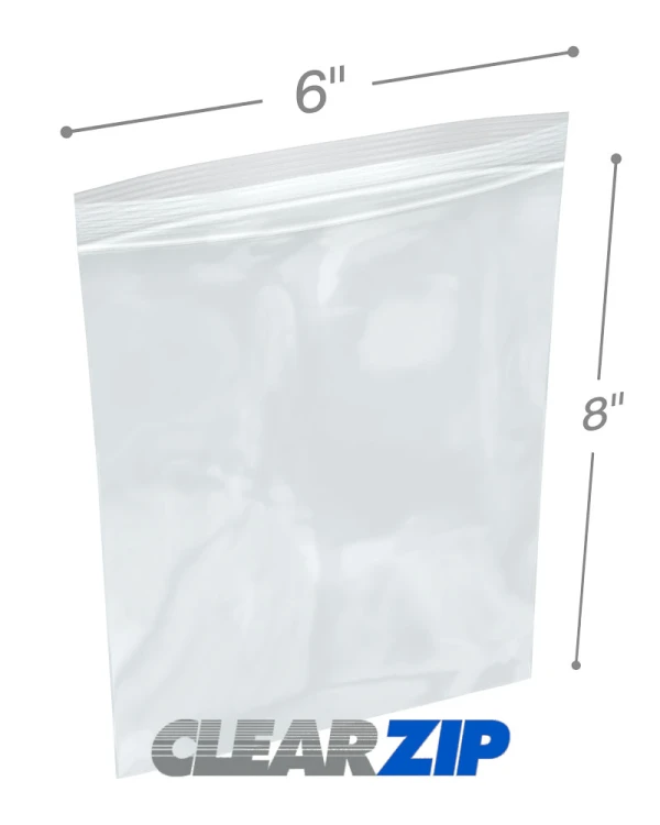 6 x 8 Clearzip Lock Top 2 Mil Bags