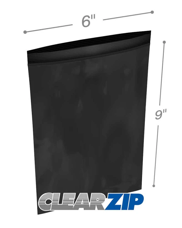 6x9 black zipper bags