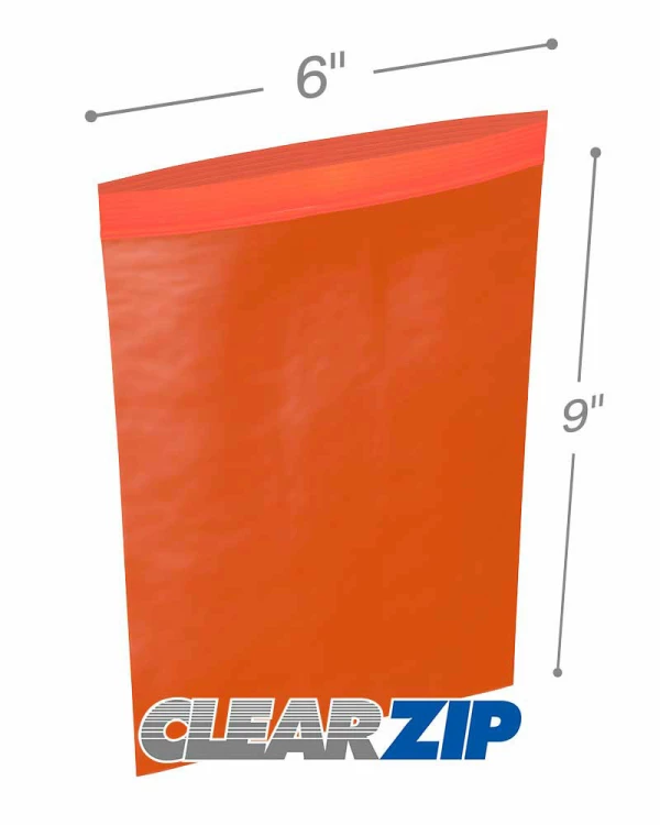 6 x 9 zip top reclosable plastic storage bags, 2 mil thick, 100