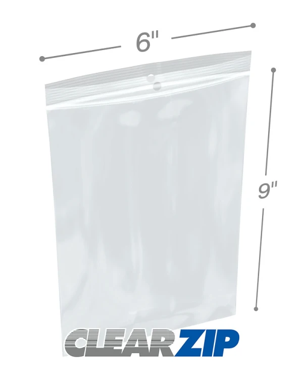 6x9 4mil Zipper Locking with Hang Hole