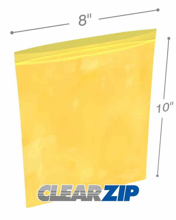 8 x 10, 2 Mil Clear Ziplock Bags