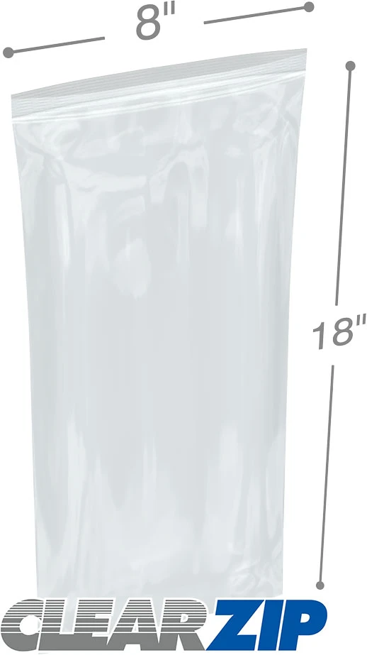 8 x 18 .006 Clearzip Lock Bags