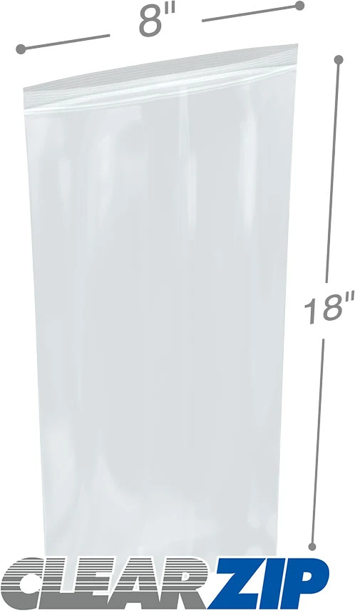 8 x 18 .008 ClearZip Lock Bags