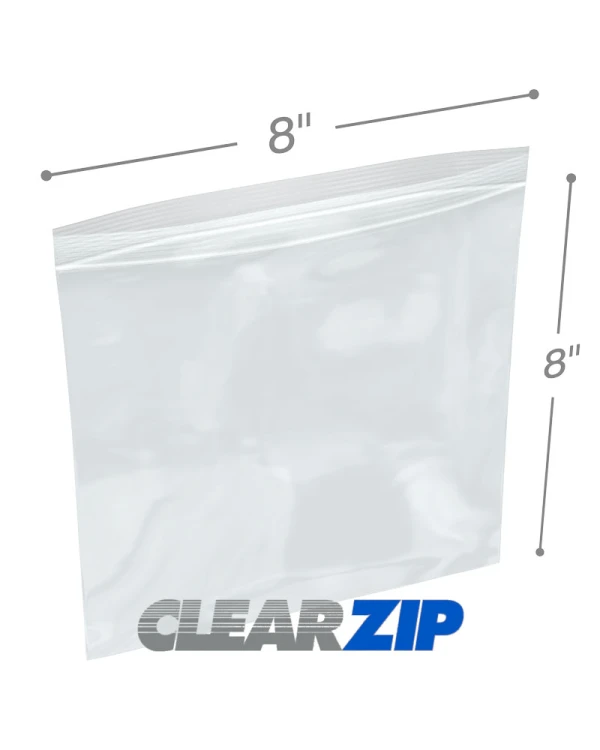 8 x 8 Clearzip® Lock Top 2 Mil Bags